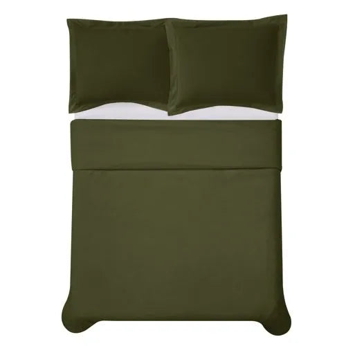 Cannon Solid Cotton Percale Duvet Cover Set