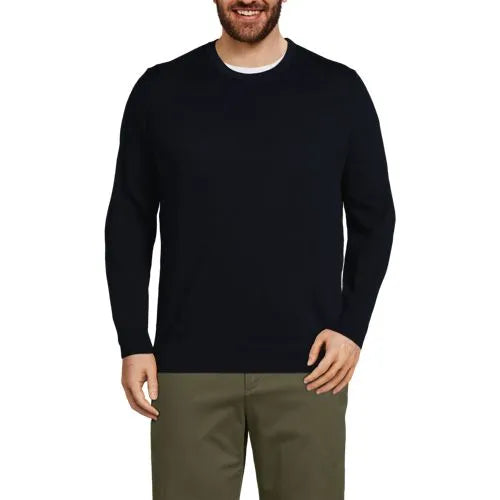Men's Fine Gauge Cotton Crew Neck Sweater