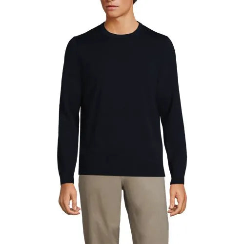 Men's Fine Gauge Cotton Crew Neck Sweater