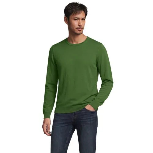 Men's Fine Gauge Cotton Crew Neck Sweater