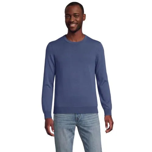 Men's Fine Gauge Cotton Crew Neck Sweater