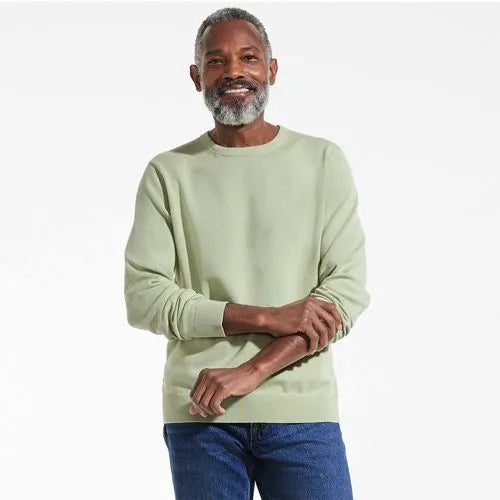 Men's Fine Gauge Cotton Crew Neck Sweater