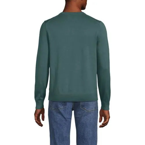 Men's Fine Gauge Cotton V-neck Sweater
