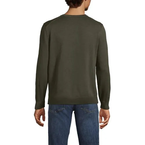 Men's Fine Gauge Cotton V-neck Sweater