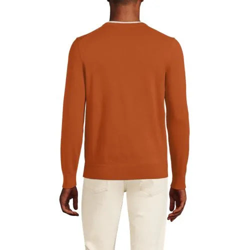 Men's Fine Gauge Cotton V-neck Sweater