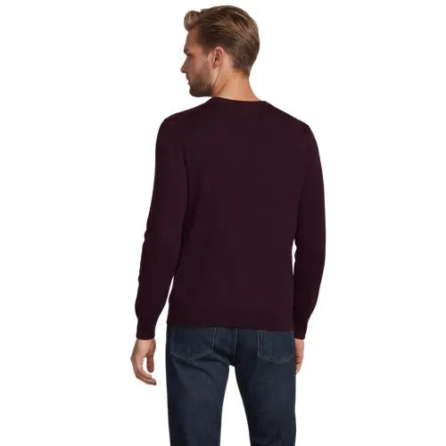 Men's Fine Gauge Cotton V-neck Sweater