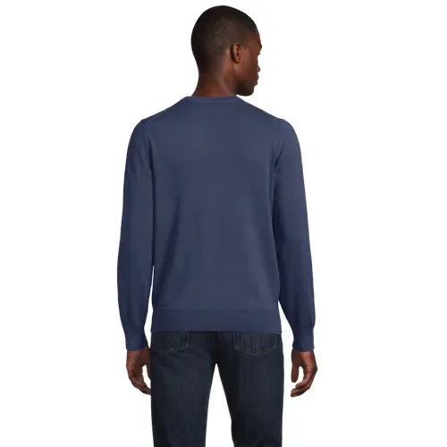 Men's Fine Gauge Cotton V-neck Sweater