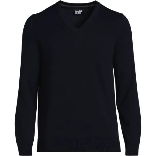 Men's Fine Gauge Cotton V-neck Sweater