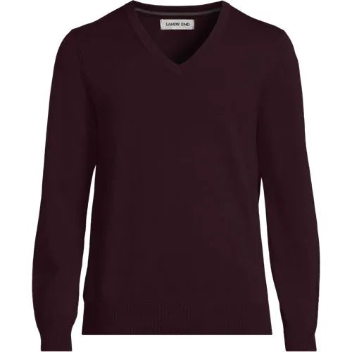 Men's Fine Gauge Cotton V-neck Sweater