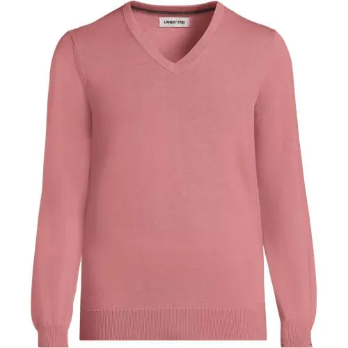 Men's Fine Gauge Cotton V-neck Sweater