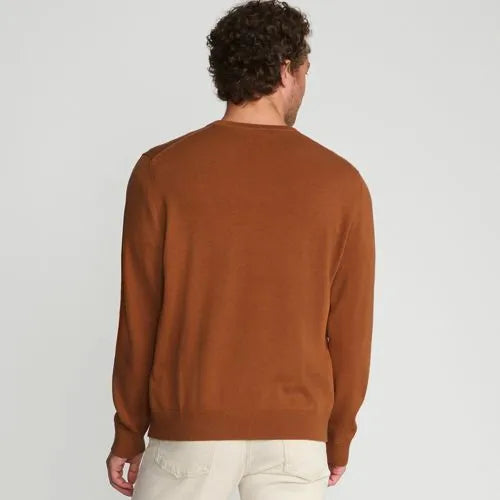Men's Fine Gauge Cotton V-neck Sweater