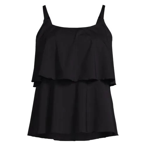 Women's Scoop Neck Tiered Tankini Swimsuit Top