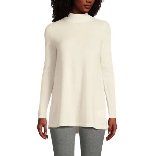 Women's Cashmere Mock Neck Swing Tunic Sweater