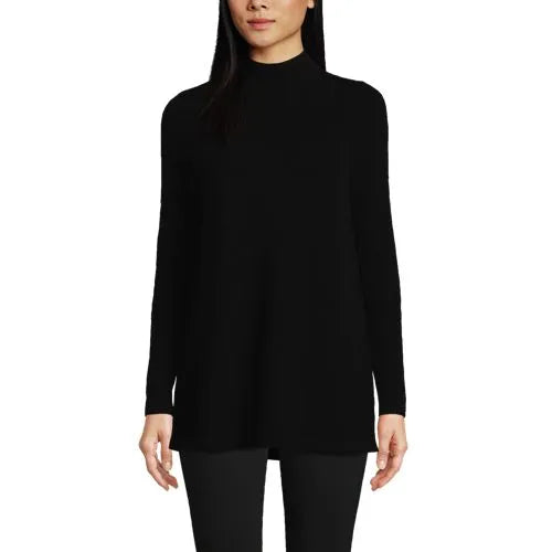 Women's Cashmere Mock Neck Swing Tunic Sweater