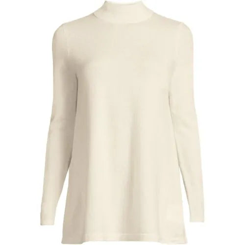 Women's Cashmere Mock Neck Swing Tunic Sweater