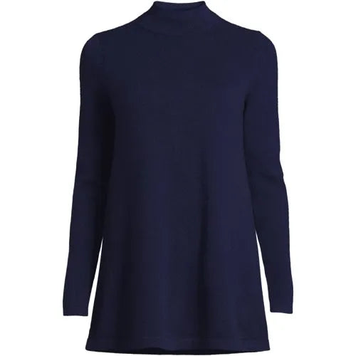 Women's Cashmere Mock Neck Swing Tunic Sweater