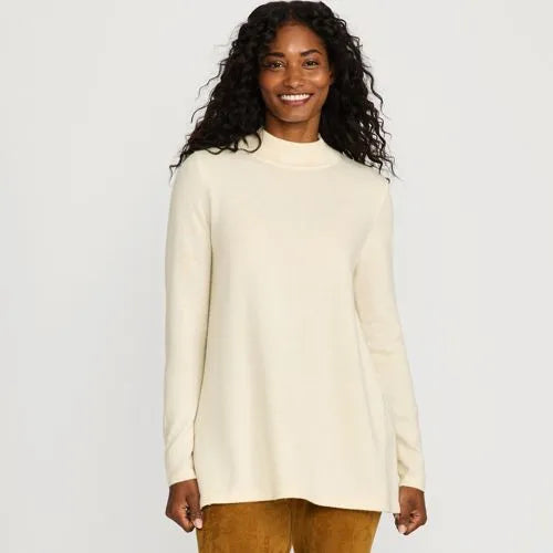 Women's Cashmere Mock Neck Swing Tunic Sweater
