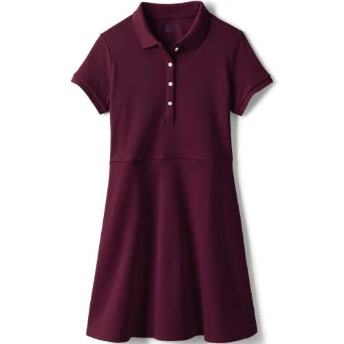 School Uniform Girls Short Sleeve Interlock Polo Dress