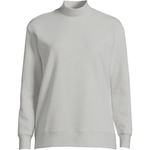 Women's Long Sleeve Ottoman Mock Pullover
