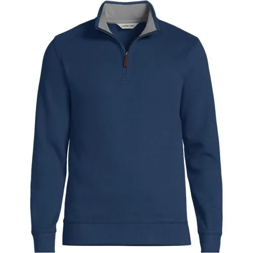School Uniform Men's French Rib Quarter Zip Pullover Shirt