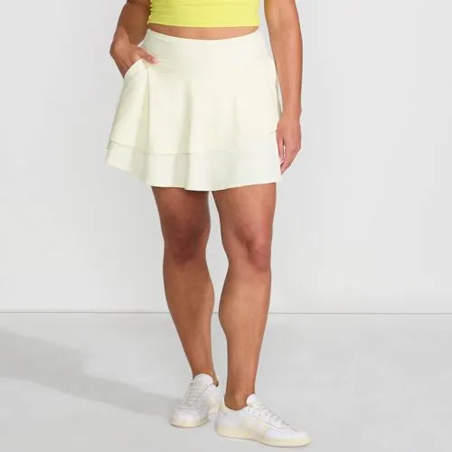 Women's High Waisted Tulip Hem Swim Skort