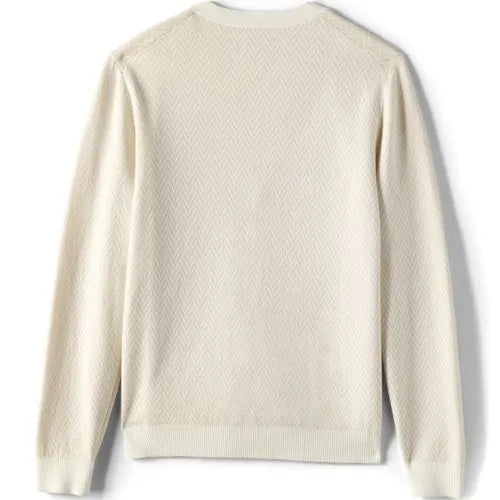 Unisex Herringbone Long Sleeve Button Front Cardigan Sweater