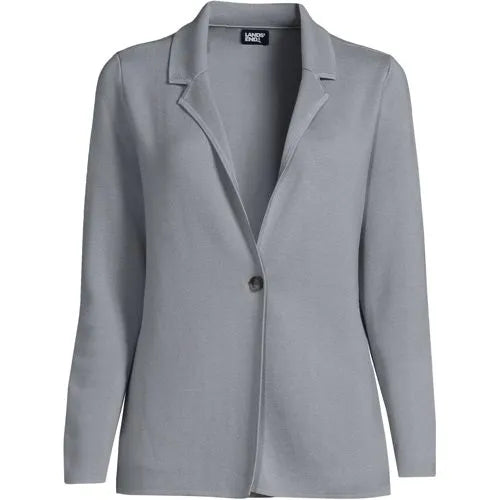 Women's Notch Collar One Button Sweater Blazer