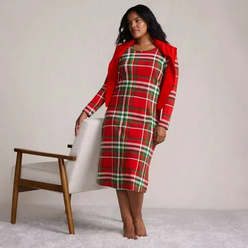 Women's Cotton Long Sleeve Midcalf Nightgown