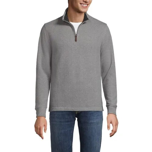 Men's Bedford Rib Casual Quarter Zip Pullover Sweater