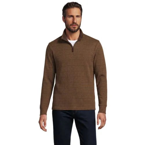Men's Bedford Rib Casual Quarter Zip Pullover Sweater