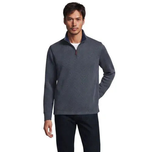 Men's Bedford Rib Casual Quarter Zip Pullover Sweater
