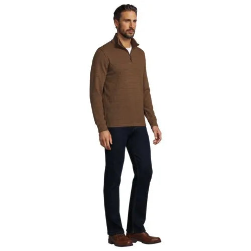 Men's Bedford Rib Casual Quarter Zip Pullover Sweater