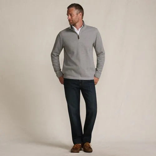 Men's Bedford Rib Casual Quarter Zip Pullover Sweater