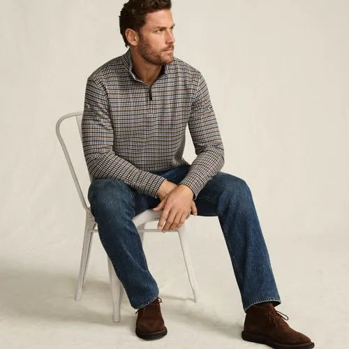 Men's Bedford Rib Casual Quarter Zip Pullover Sweater