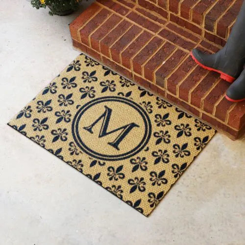 Matterly Neighburly Monogrammed Doormat Fleur Field