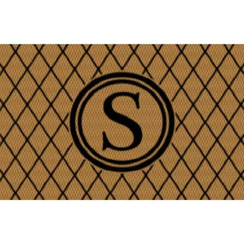 Matterly Neighburly Monogrammed Doormat Argyle