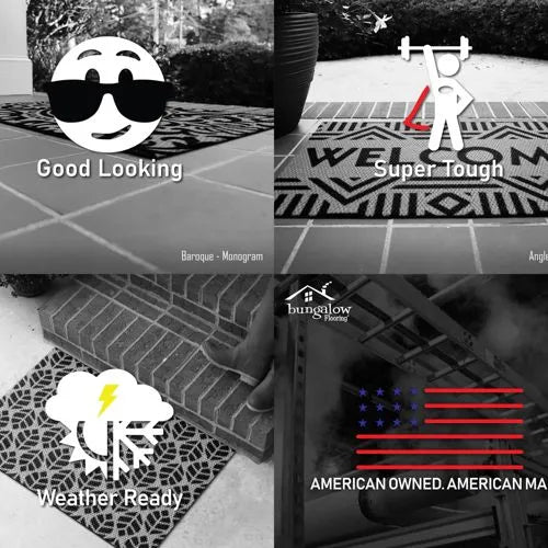 Matterly Neighburly Monogrammed Doormat Argyle