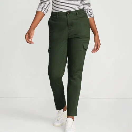 Women's Mid Rise Slim Cargo Chino Pants