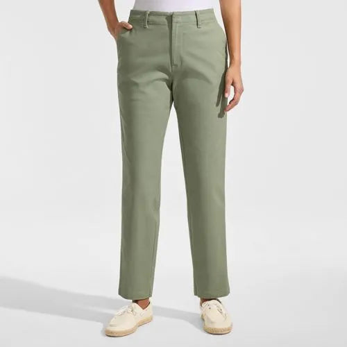 Women's Mid Rise Classic Straight Leg Chino Ankle Pants