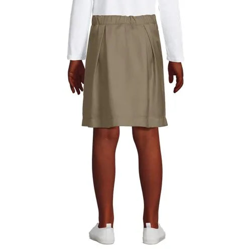 Girls Solid Pleated Skort Top of Knee