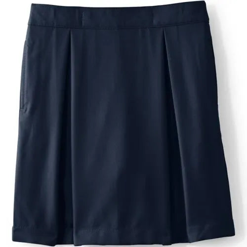 School Uniform Girls Solid Pleated Skort Top of Knee