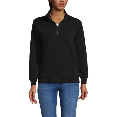 Unisex Long Sleeve Quarter Zip Mock Neck Sweatshirt