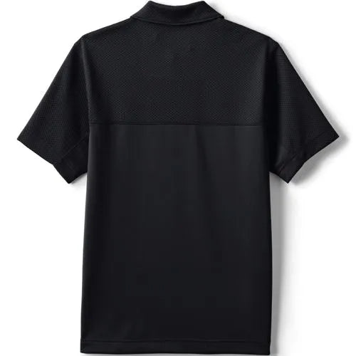 Unisex Short Sleeve Quarter Zip Textured Polo Shirt