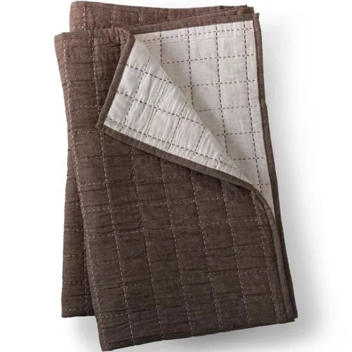 Essential Cotton Windowpane Reversible Bed Blanket