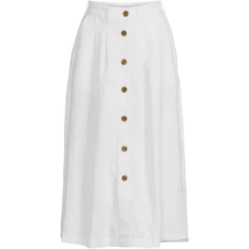 Women's Button Front Linen Midi Skirt