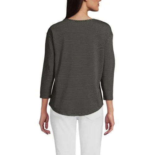 Women's 3/4 Sleeve Lightweight Jersey Shirttail Tee