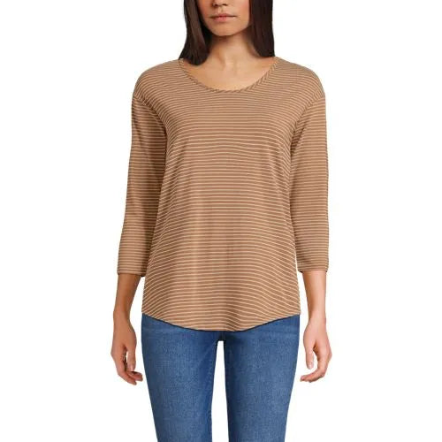 Women's 3/4 Sleeve Lightweight Jersey Shirttail Tee