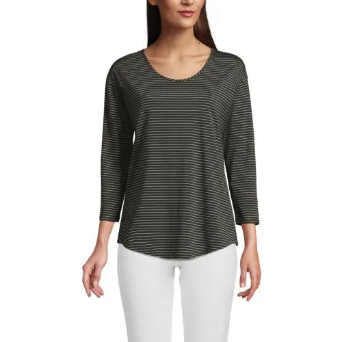 Women's 3/4 Sleeve Lightweight Jersey Shirttail Tee