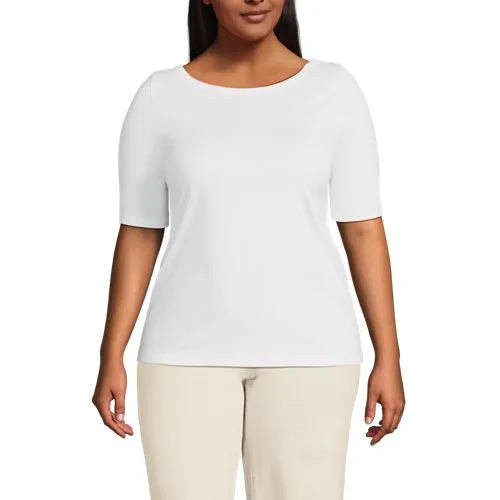 Women's Plus Size Supima Boatneck Top