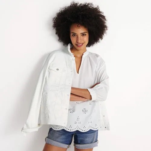 Women's Eyelet Split Neck Shirt